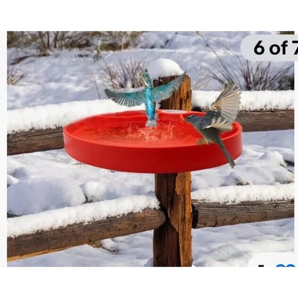 Heated Bird Feeder Waterer Bath Thermostatically Controlled Outdoor‎ Red